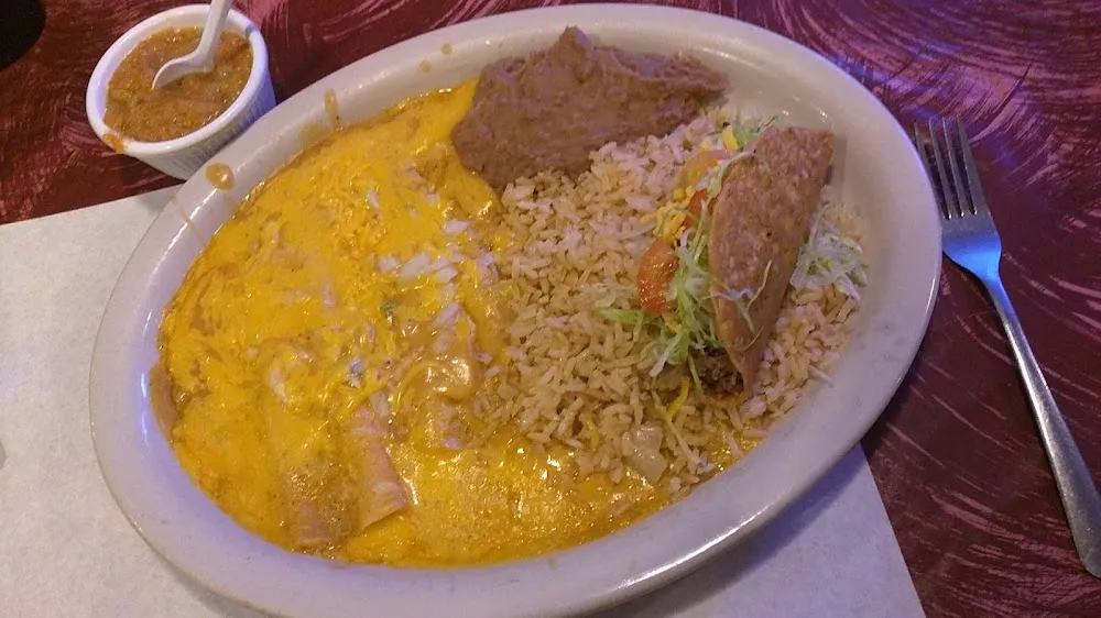 Enchiladas and Taco Plate