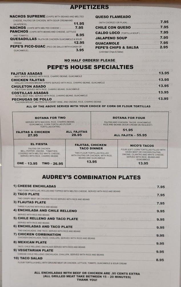 Pepe's Mexican Restaurant Menu image 4